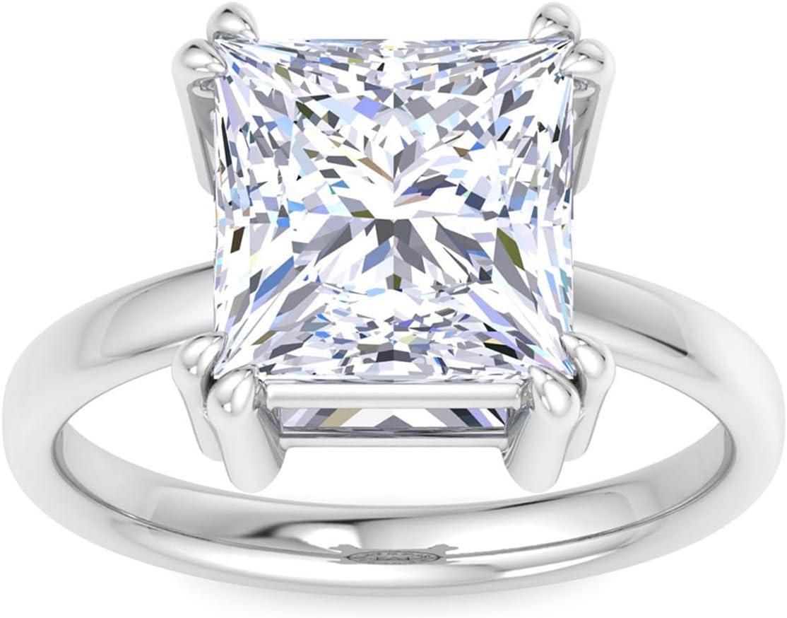 imageMartha Stewart Princess Cut Shape Lab Grown Diamond Solitaire Ring Diamond Engagement Ring in 14 Karat Goldwhitegold