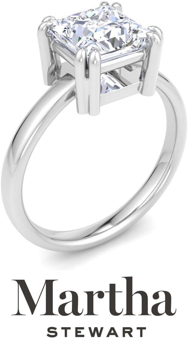 imageMartha Stewart Princess Cut Shape Lab Grown Diamond Solitaire Ring Diamond Engagement Ring in 14 Karat Goldwhitegold