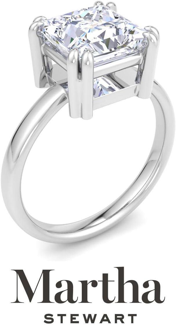 imageMartha Stewart Princess Cut Shape Lab Grown Diamond Solitaire Ring Diamond Engagement Ring in 14 Karat Goldwhitegold