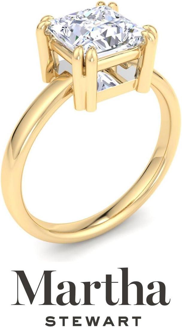 imageMartha Stewart Princess Cut Shape Lab Grown Diamond Solitaire Ring Diamond Engagement Ring in 14 Karat Goldyellowgold