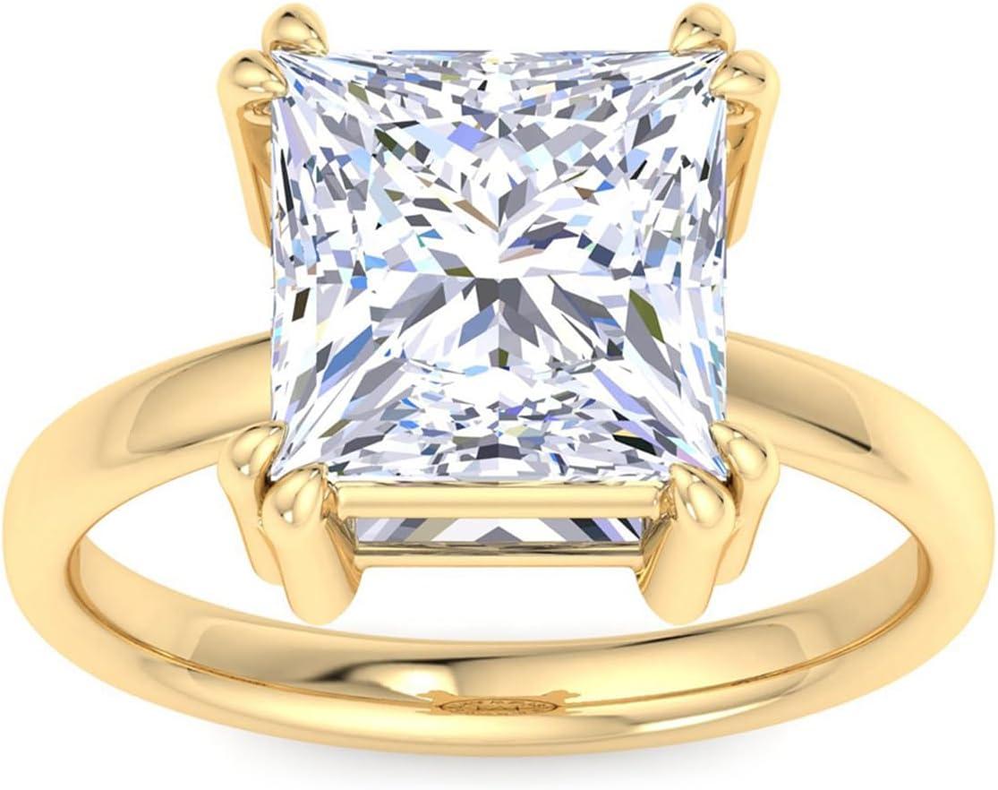imageMartha Stewart Princess Cut Shape Lab Grown Diamond Solitaire Ring Diamond Engagement Ring in 14 Karat Goldyellowgold