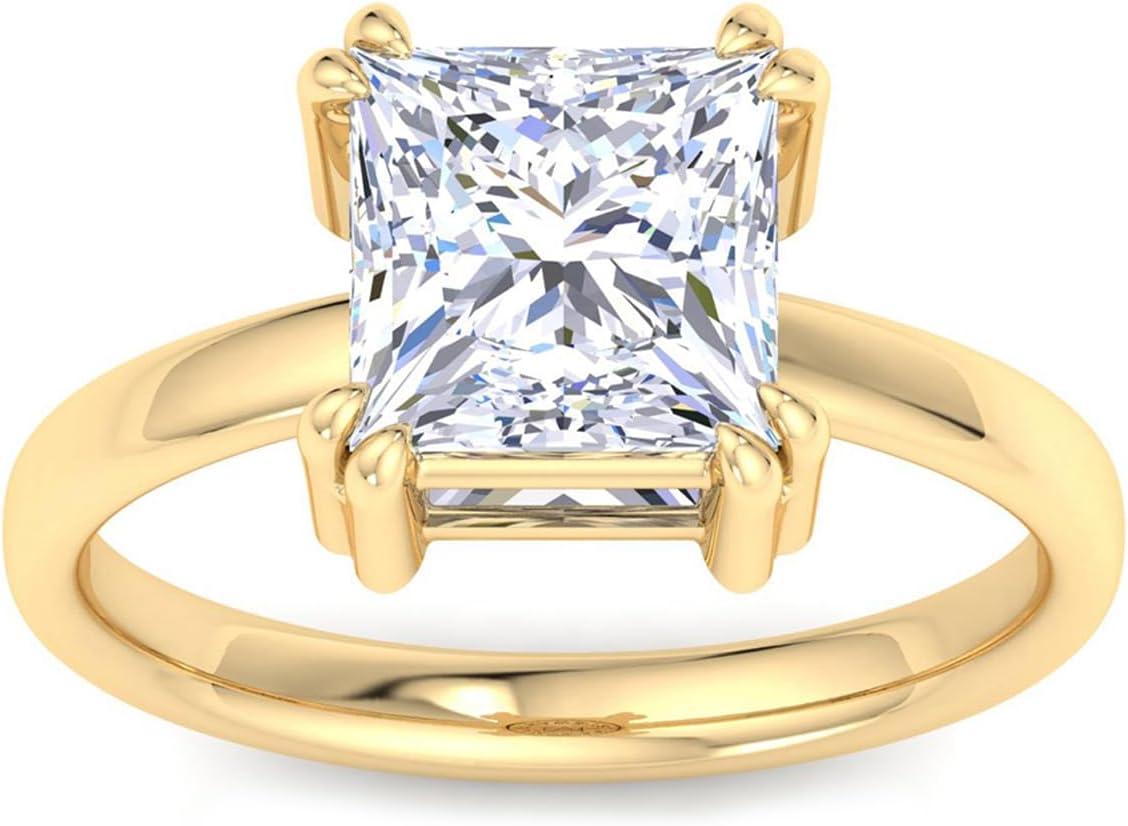 imageMartha Stewart Princess Cut Shape Lab Grown Diamond Solitaire Ring Diamond Engagement Ring in 14 Karat Goldyellowgold