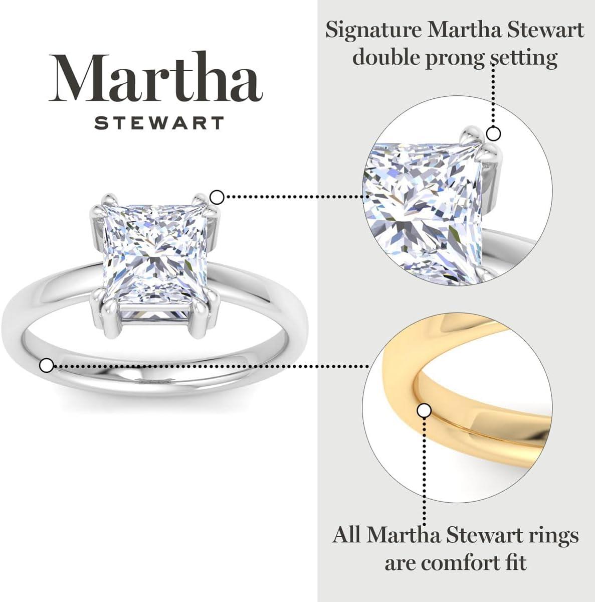 imageMartha Stewart Princess Cut Shape Lab Grown Diamond Solitaire Ring Diamond Engagement Ring in 14 Karat Goldyellowgold