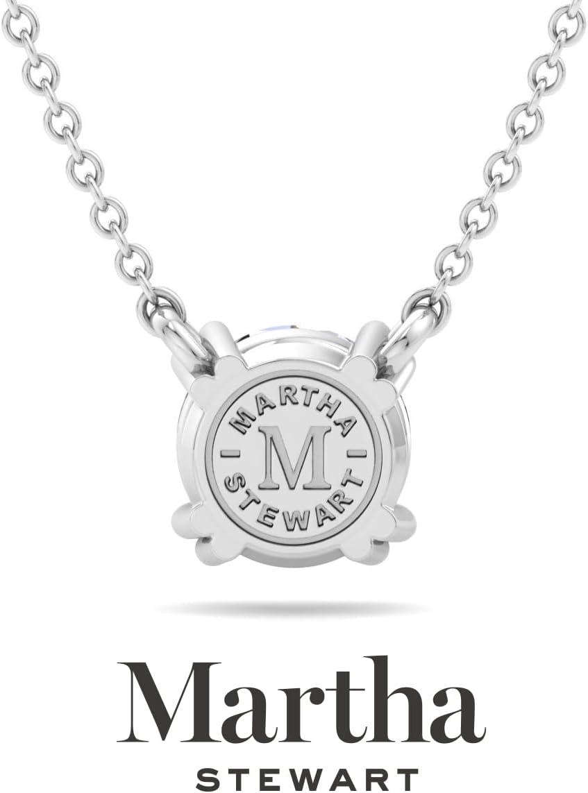 imageMartha Stewart Round Shape Lab Grown Diamond Solitaire Necklace In 14 Karat Goldwhitegold