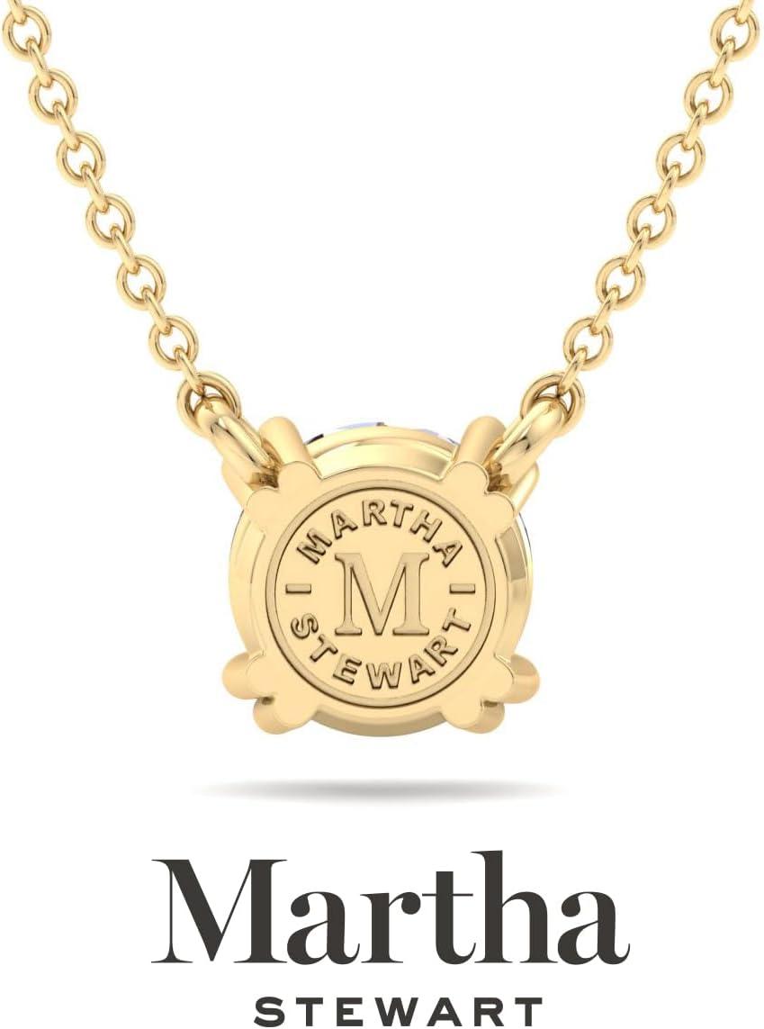 imageMartha Stewart Round Shape Lab Grown Diamond Solitaire Necklace In 14 Karat Goldyellowgold