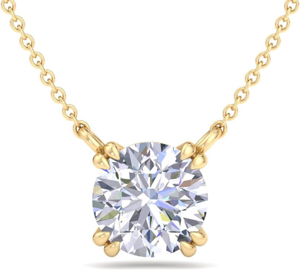 imageMartha Stewart Round Shape Lab Grown Diamond Solitaire Necklace In 14 Karat Goldyellowgold