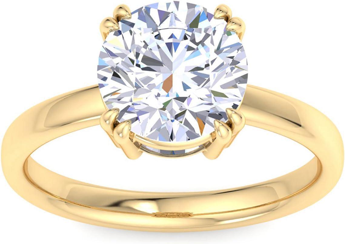 imageMartha Stewart Round Shape Lab Grown Diamond Solitaire Ring Diamond Engagement Ring in 14 Karat Gold For Womenyellowgold