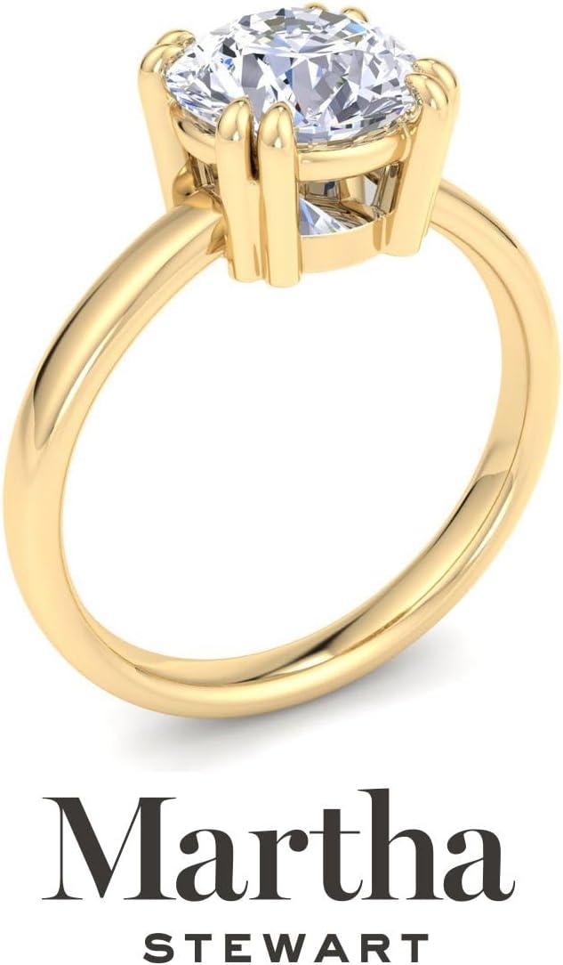 imageMartha Stewart Round Shape Lab Grown Diamond Solitaire Ring Diamond Engagement Ring in 14 Karat Gold For Womenyellowgold