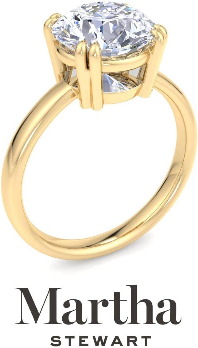 imageMartha Stewart Round Shape Lab Grown Diamond Solitaire Ring Diamond Engagement Ring in 14 Karat Gold For Womenyellowgold