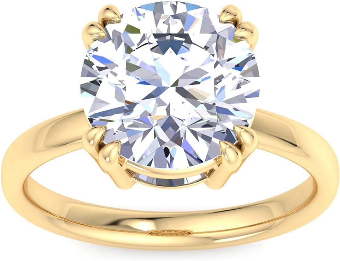 imageMartha Stewart Round Shape Lab Grown Diamond Solitaire Ring Diamond Engagement Ring in 14 Karat Gold For Womenyellowgold