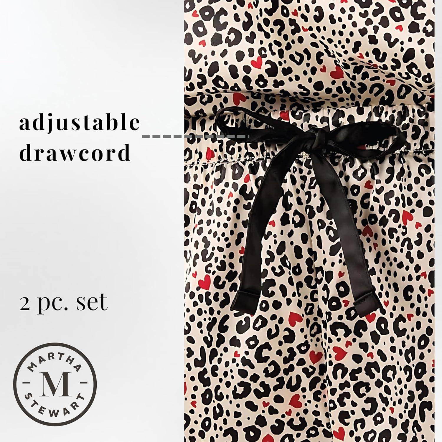 imageMartha Stewart Sleepwear for Women 2Piece Boxer Pajama Set Lightweight LoungewearEgret
