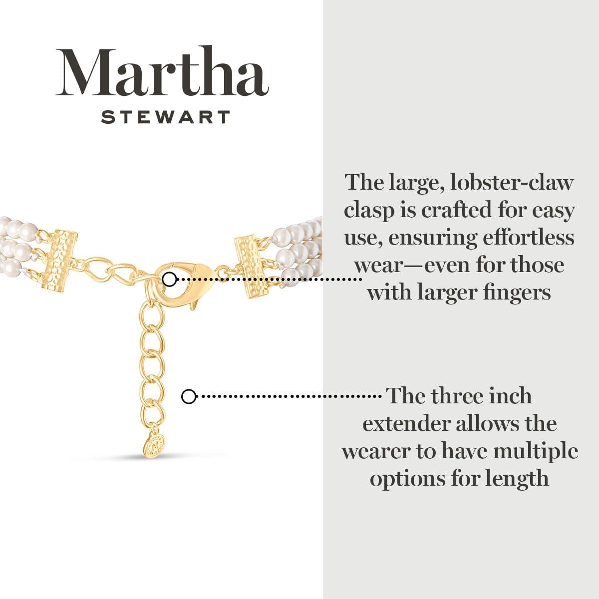 imageMartha Stewart Three Strand Pearl Necklace In Gold For Women