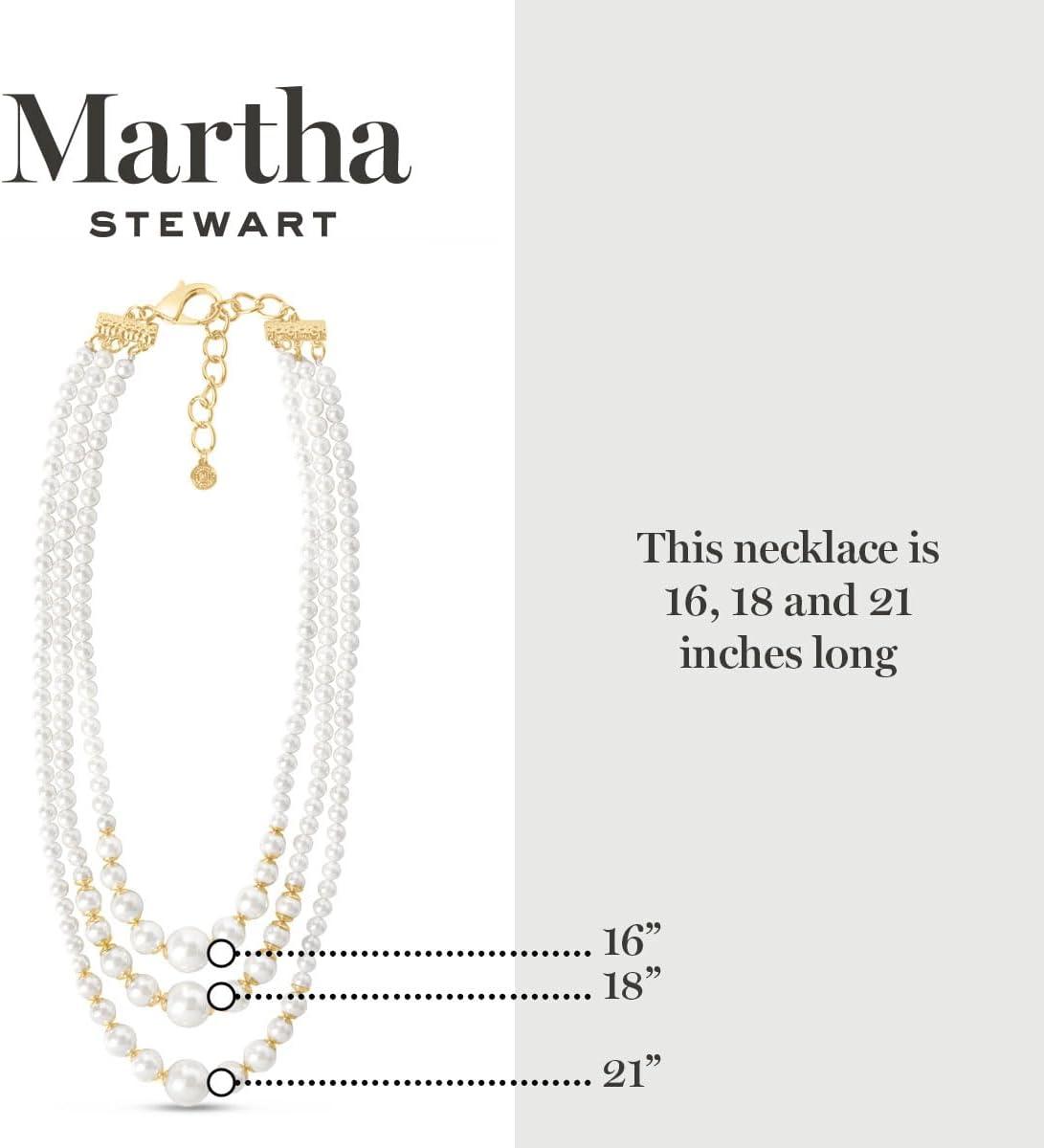 imageMartha Stewart Three Strand Pearl Necklace In Gold For Women