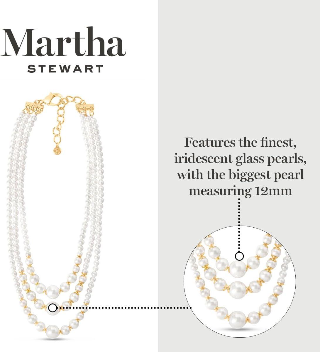 imageMartha Stewart Three Strand Pearl Necklace In Gold For Women