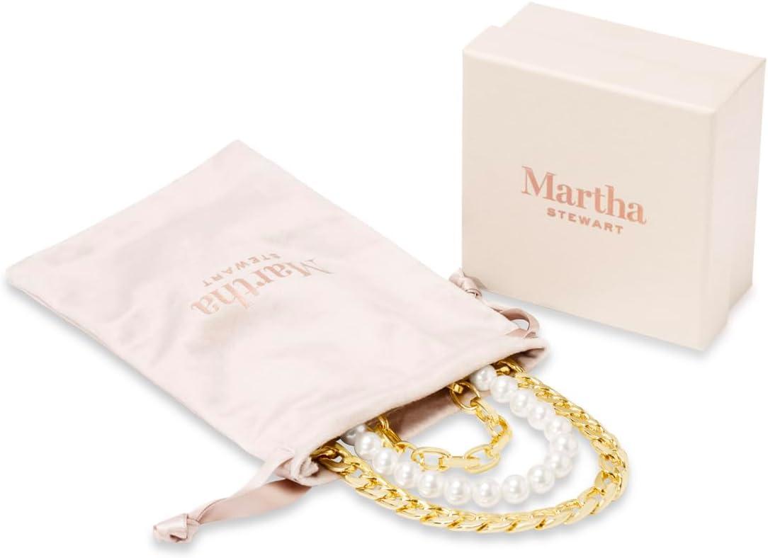 imageMartha Stewart Three Strand Pearl and Chain Necklace In Gold For Women