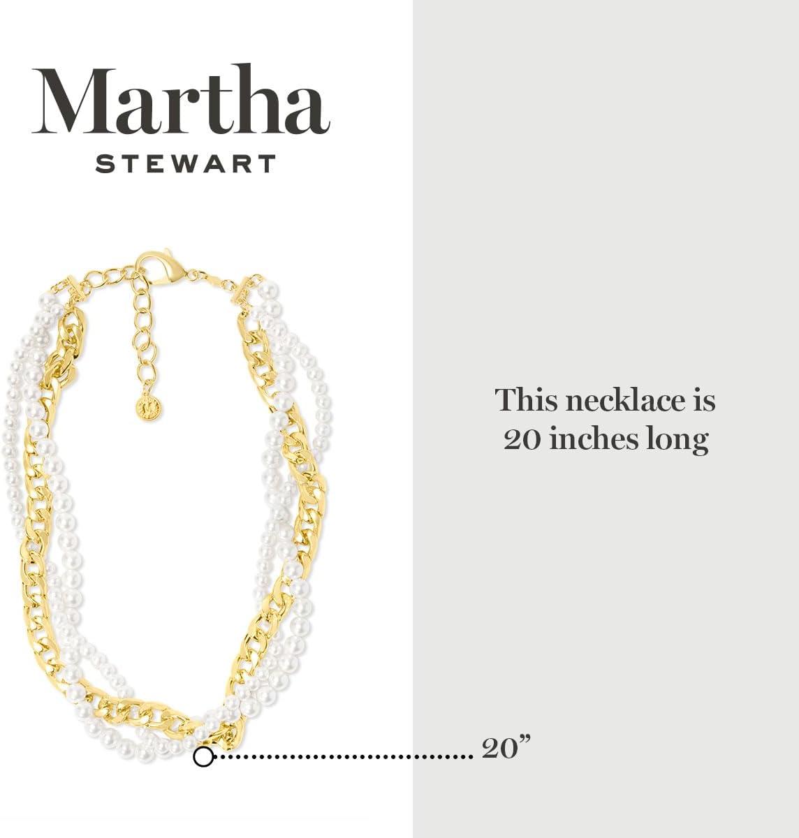 imageMartha Stewart Three Twisted Strand Pearl and Chain Necklace In Gold Long For Women