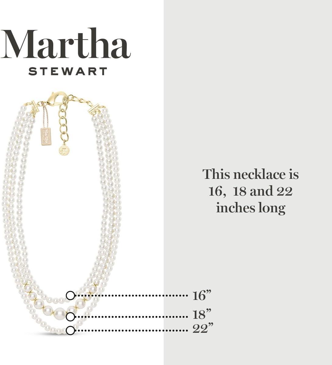 imageMartha Stewart Traditional Three Strand Pearl Necklace In Gold For Women