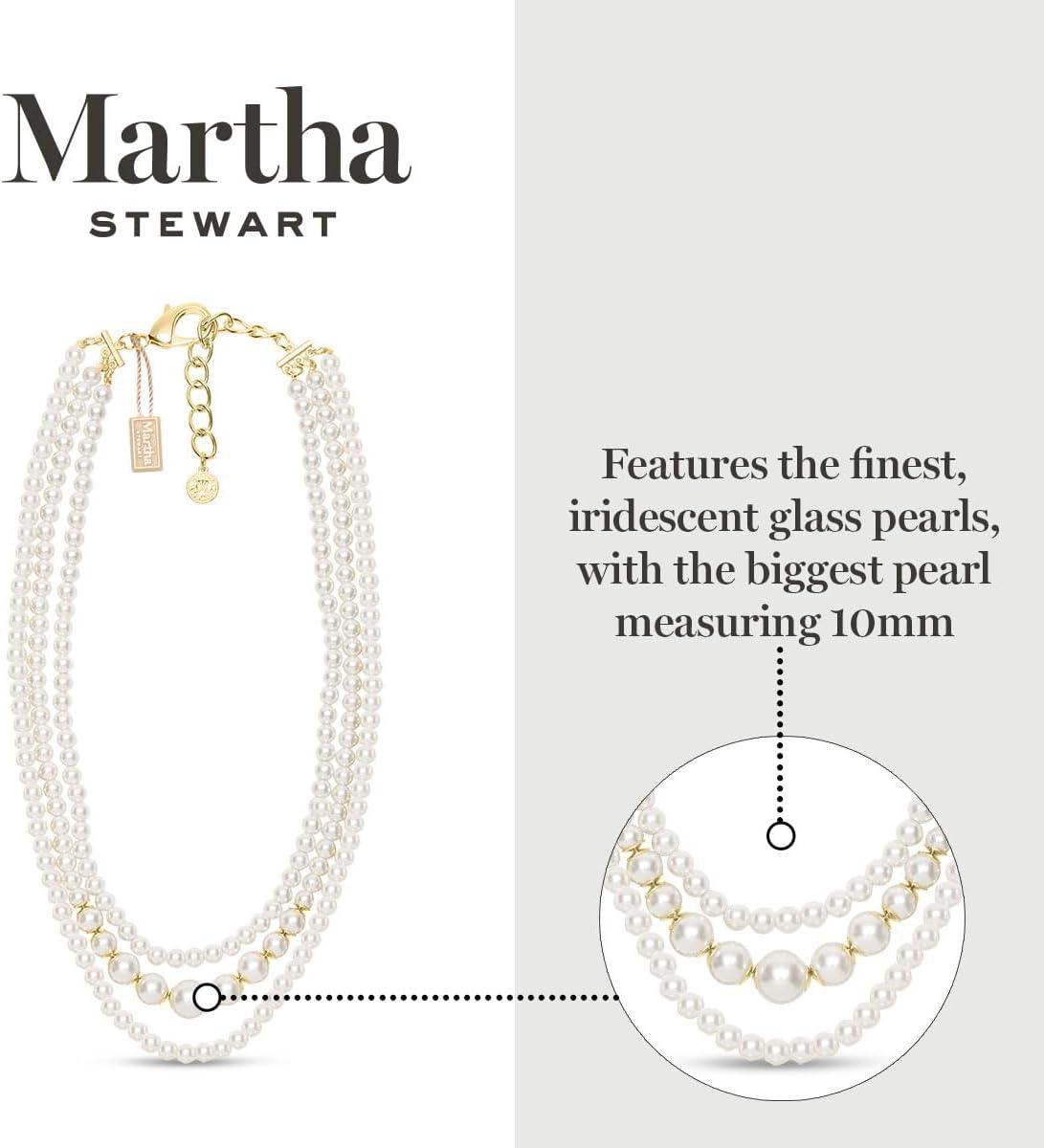 imageMartha Stewart Traditional Three Strand Pearl Necklace In Gold For Women