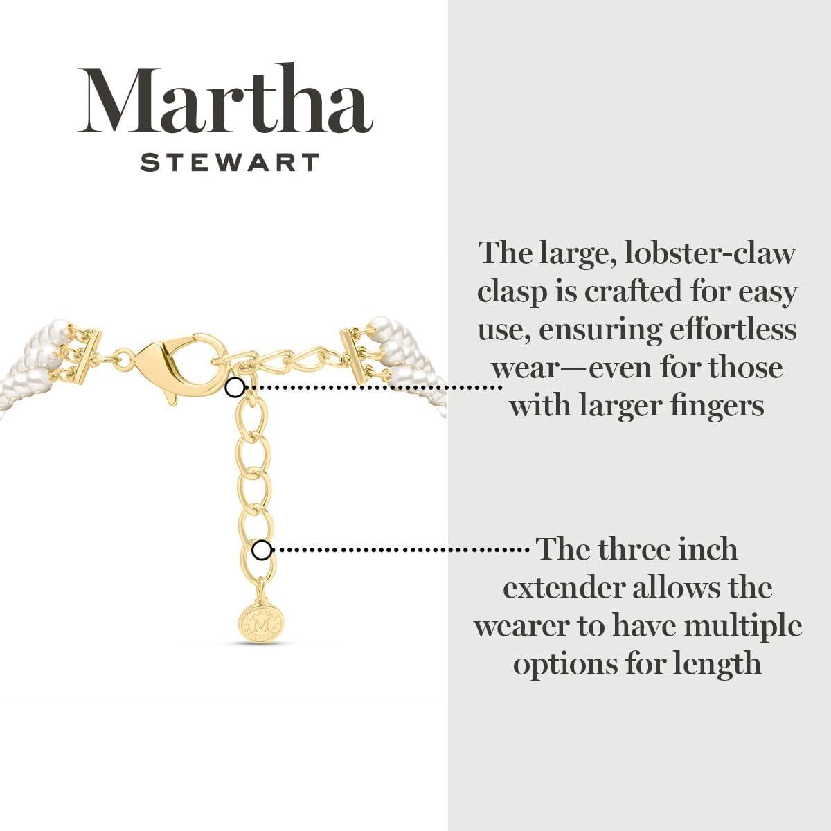 imageMartha Stewart Traditional Three Strand Pearl Necklace In Gold For Women