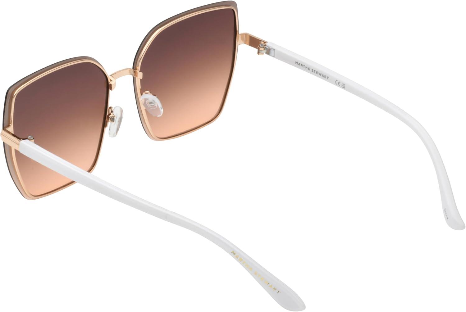 imageMartha Stewart Women Cat Eye SunglassesRose Gold White
