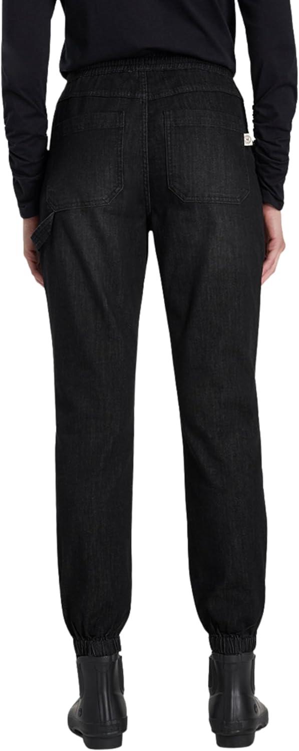 imageMartha Stewart Womens Garden Jogger Cotton Utility Pants Elastic Waist Stretch Trousers Casual Comfort FitBlack Wash
