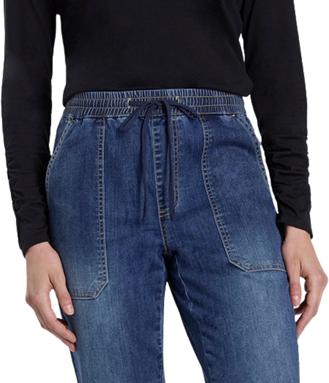 imageMartha Stewart Womens Garden Jogger Cotton Utility Pants Elastic Waist Stretch Trousers Casual Comfort FitVintage Wash