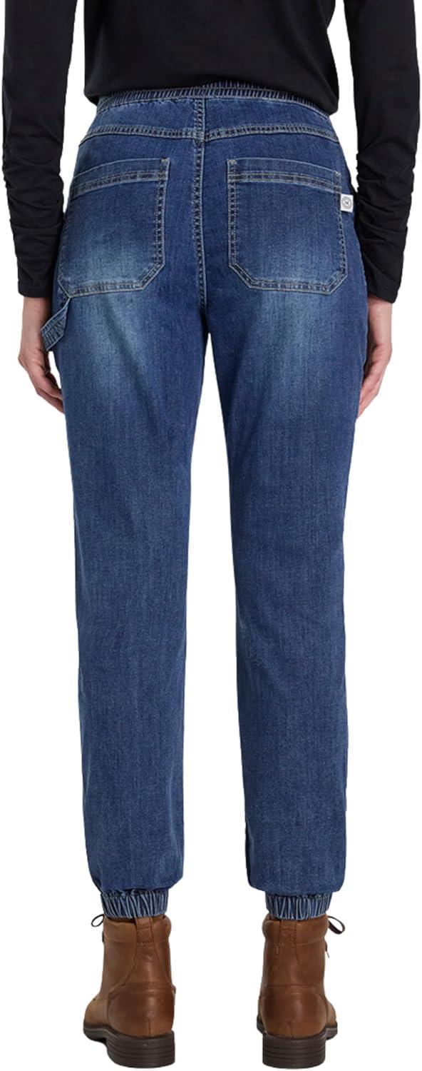 imageMartha Stewart Womens Garden Jogger Cotton Utility Pants Elastic Waist Stretch Trousers Casual Comfort FitVintage Wash