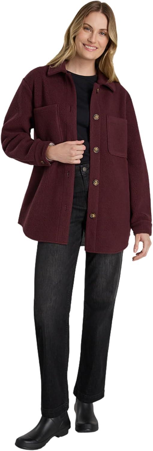 imageMartha Stewart Womens Garden Shacket Cozy Fleece Coat Soft Lightweight Warm Outerwear CasualSassafras