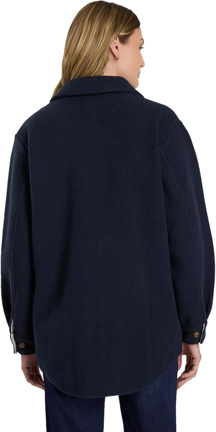 imageMartha Stewart Womens Garden Shacket Cozy Fleece Coat Soft Lightweight Warm Outerwear CasualSky Captain