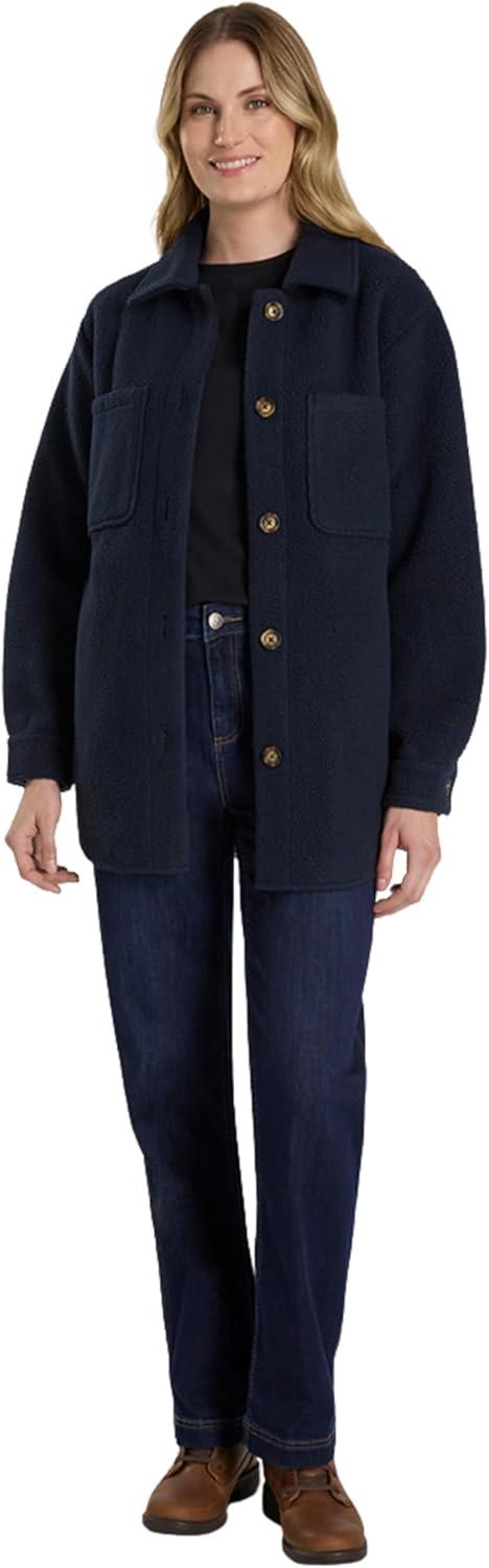 imageMartha Stewart Womens Garden Shacket Cozy Fleece Coat Soft Lightweight Warm Outerwear CasualSky Captain