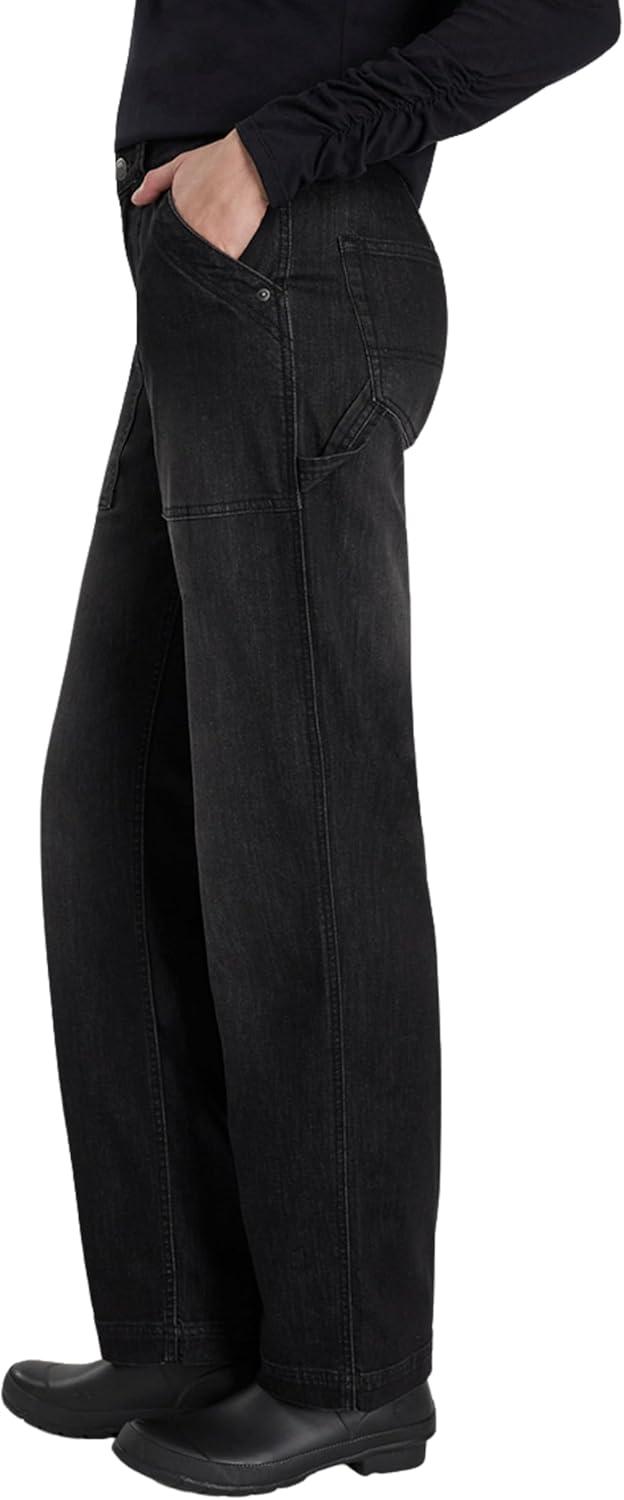 imageMartha Stewart Womens Garden Straight Leg Pant Stretch Denim Casual Utility Workwear Soft TrousersBlack Wash