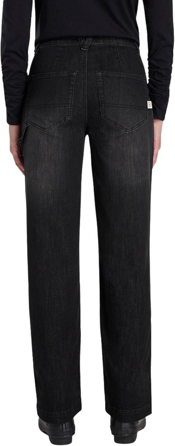 imageMartha Stewart Womens Garden Straight Leg Pant Stretch Denim Casual Utility Workwear Soft TrousersBlack Wash