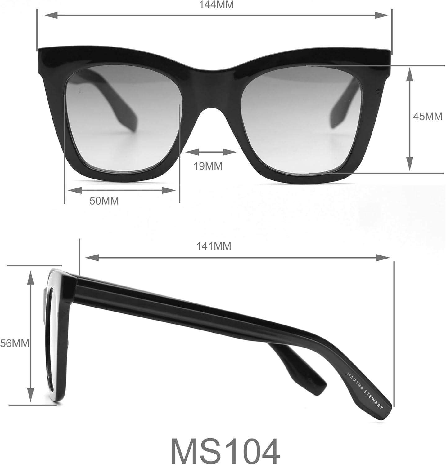 imageMartha Stewart Womens Ms104 Classic Uv400 Protective Square Cat Eye SunglassesTimeless Gifts for Her 50mmBlonde