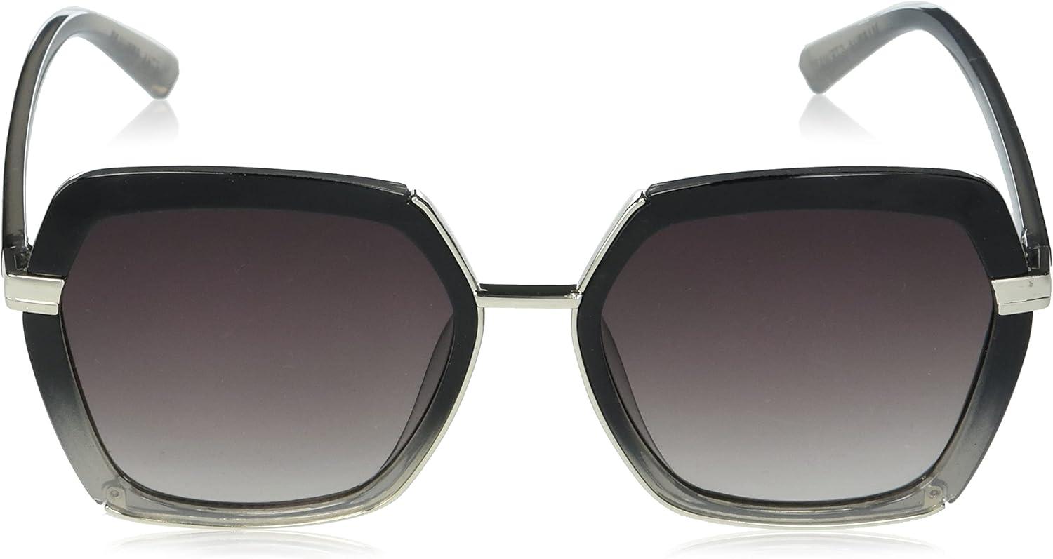 imageMartha Stewart Womens Ms125 Ombre Uv400 Protective Geometric Hexagonal SunglassesTimeless Gifts for Her 55mmBlack Fade