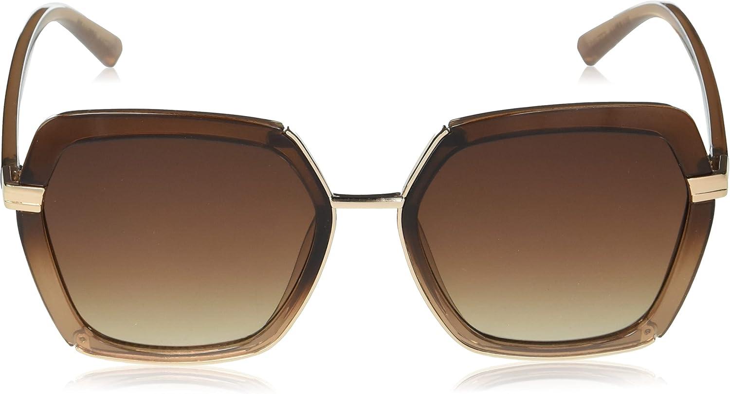 imageMartha Stewart Womens Ms125 Ombre Uv400 Protective Geometric Hexagonal SunglassesTimeless Gifts for Her 55mmBrown Fade