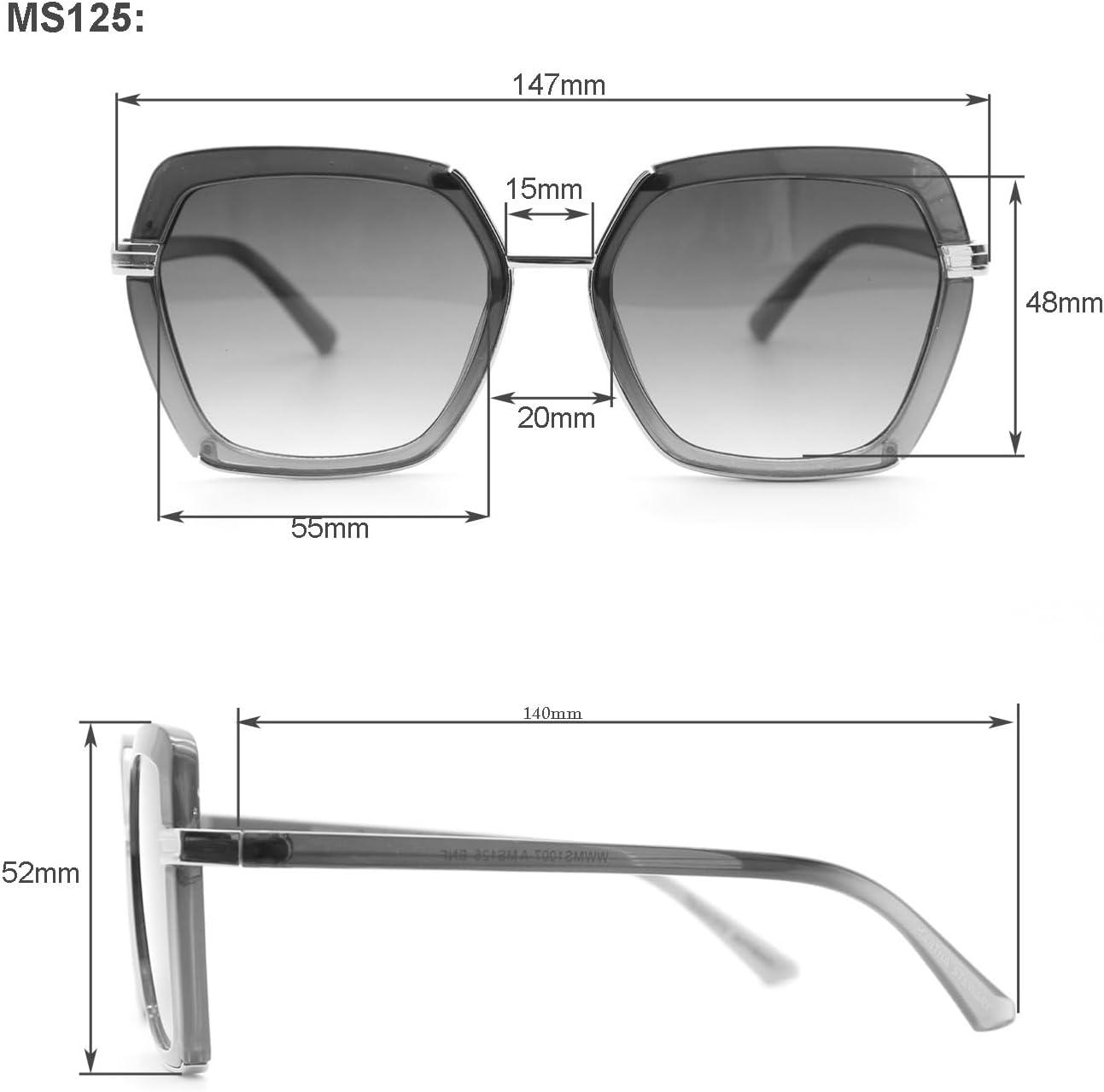 imageMartha Stewart Womens Ms125 Ombre Uv400 Protective Geometric Hexagonal SunglassesTimeless Gifts for Her 55mmBrown Fade