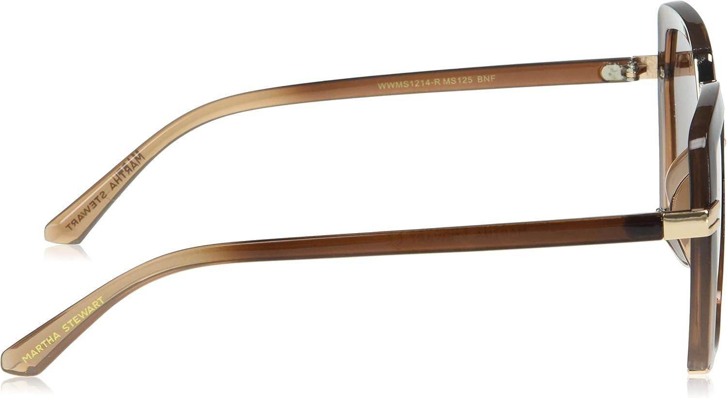 imageMartha Stewart Womens Ms125 Ombre Uv400 Protective Geometric Hexagonal SunglassesTimeless Gifts for Her 55mmBrown Fade