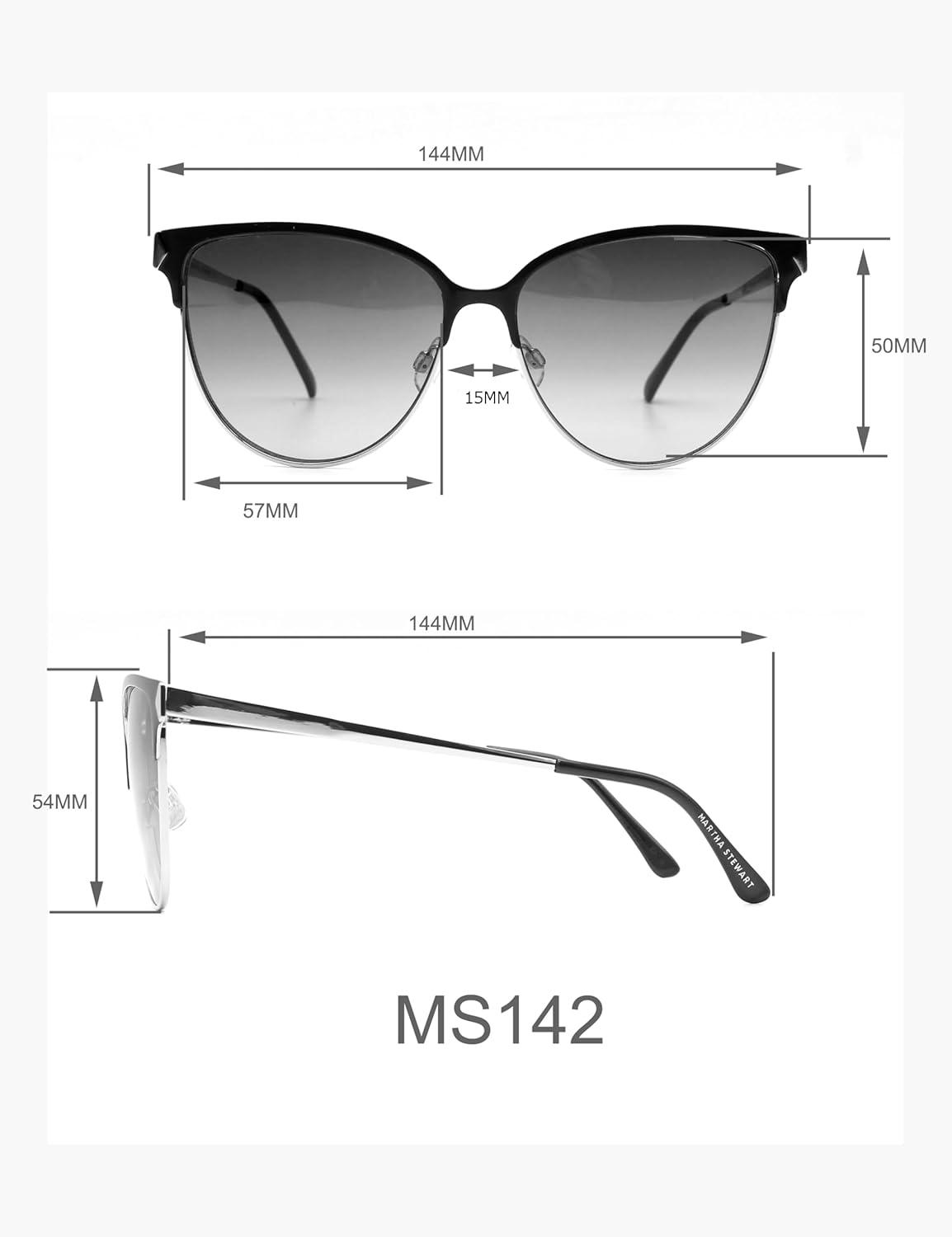imageMartha Stewart Womens Ms142 Retro Metal Uv400 Protective Cat Eye SunglassesTimeless Gifts for Her 57mmBrown and Gold