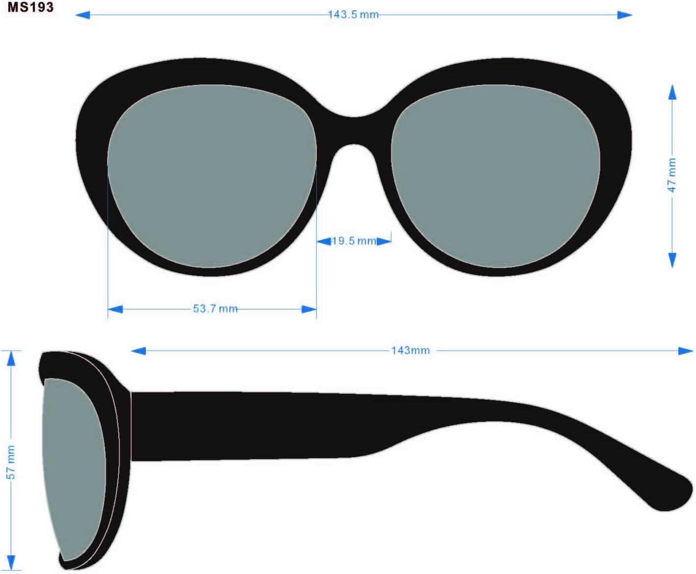 imageMartha Stewart Womens Ms193 Retro Modern Uv400 Protective Oval SunglassesTimeless Gifts for Her 537mmBlue Wood