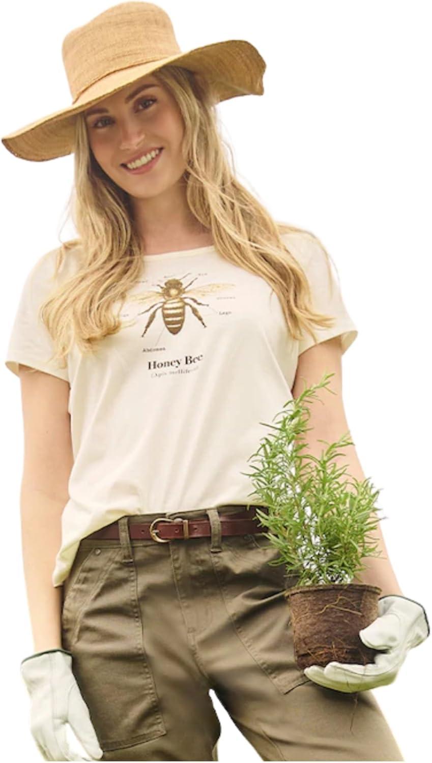 imageMartha Stewart Womens Short Sleeve Graphic TShirt Cotton Tee Casual Top Loose Fit Soft PrintCoconut Milk