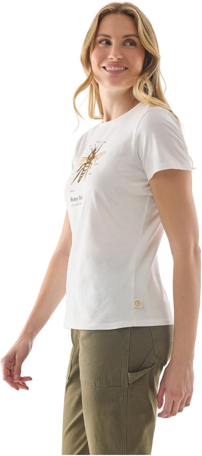 imageMartha Stewart Womens Short Sleeve Graphic TShirt Cotton Tee Casual Top Loose Fit Soft PrintCoconut Milk