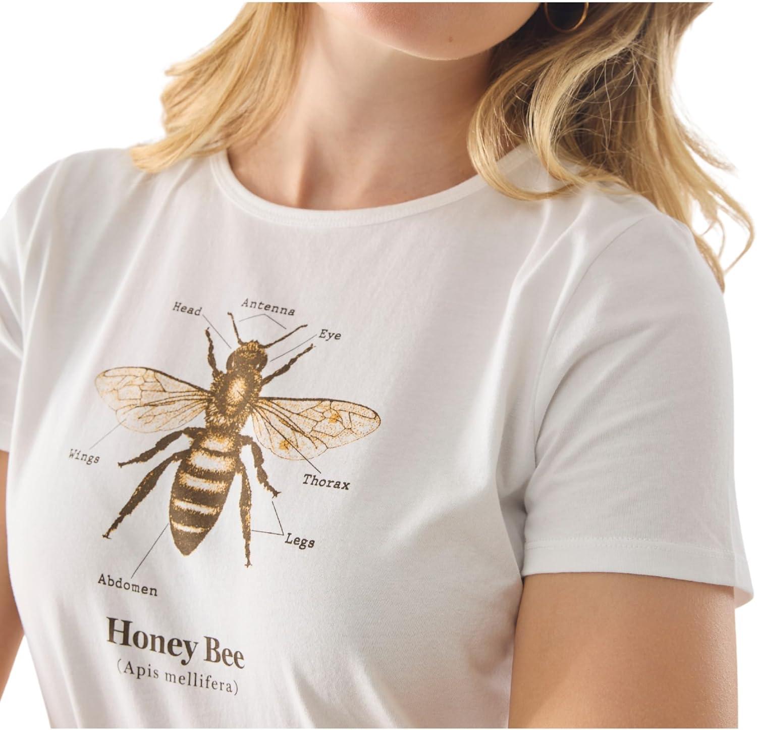 imageMartha Stewart Womens Short Sleeve Graphic TShirt Cotton Tee Casual Top Loose Fit Soft PrintCoconut Milk