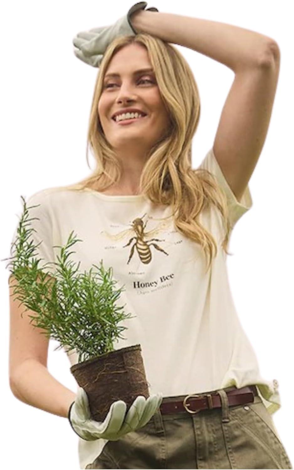 imageMartha Stewart Womens Short Sleeve Graphic TShirt Cotton Tee Casual Top Loose Fit Soft PrintCoconut Milk