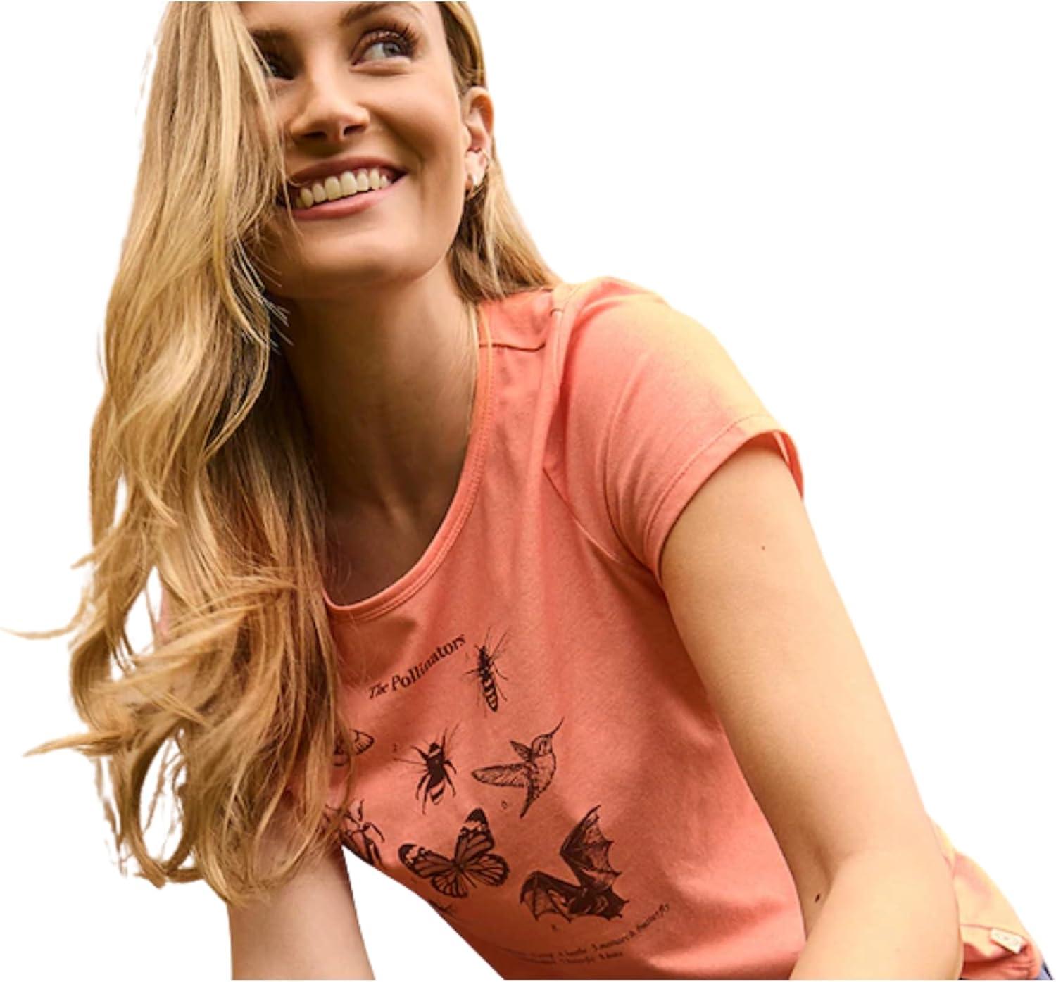 imageMartha Stewart Womens Short Sleeve Graphic TShirt Cotton Tee Casual Top Loose Fit Soft PrintCrabapple