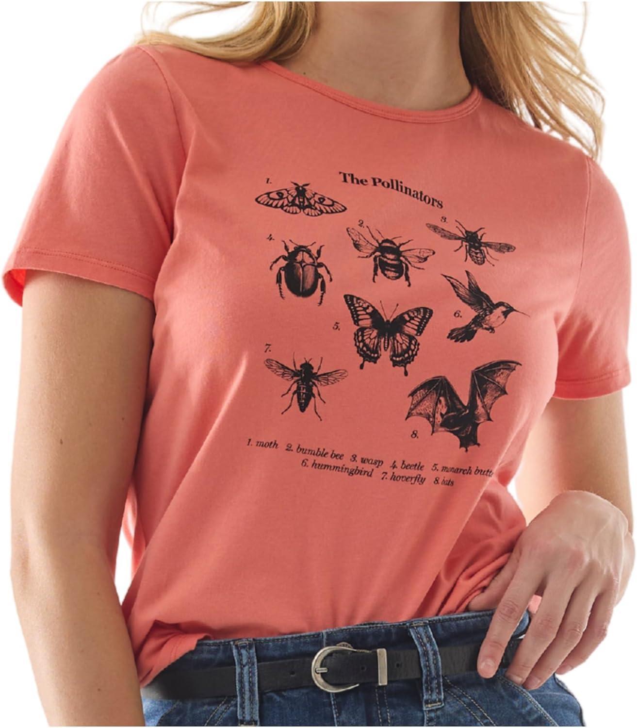 imageMartha Stewart Womens Short Sleeve Graphic TShirt Cotton Tee Casual Top Loose Fit Soft PrintCrabapple