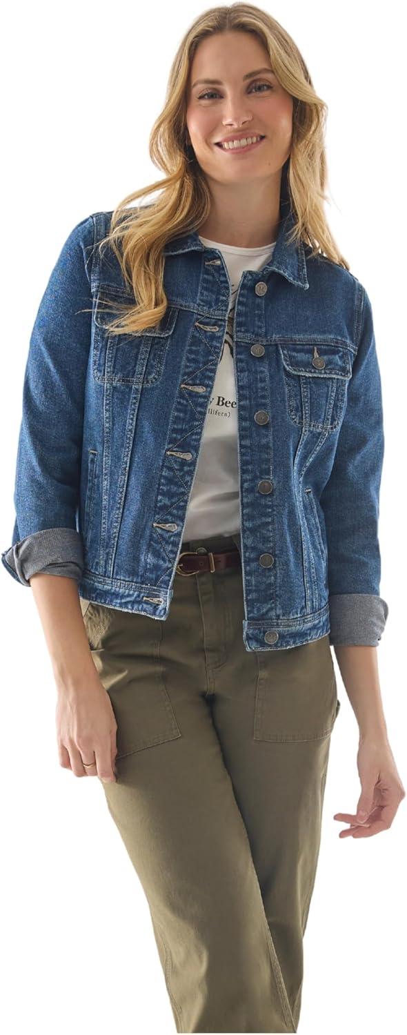 imageMartha Stewart Womens Vintage Denim Jacket Utility Workwear Overshirt ButtonFront Cotton Top with Pockets Casual LayerVintage Wash