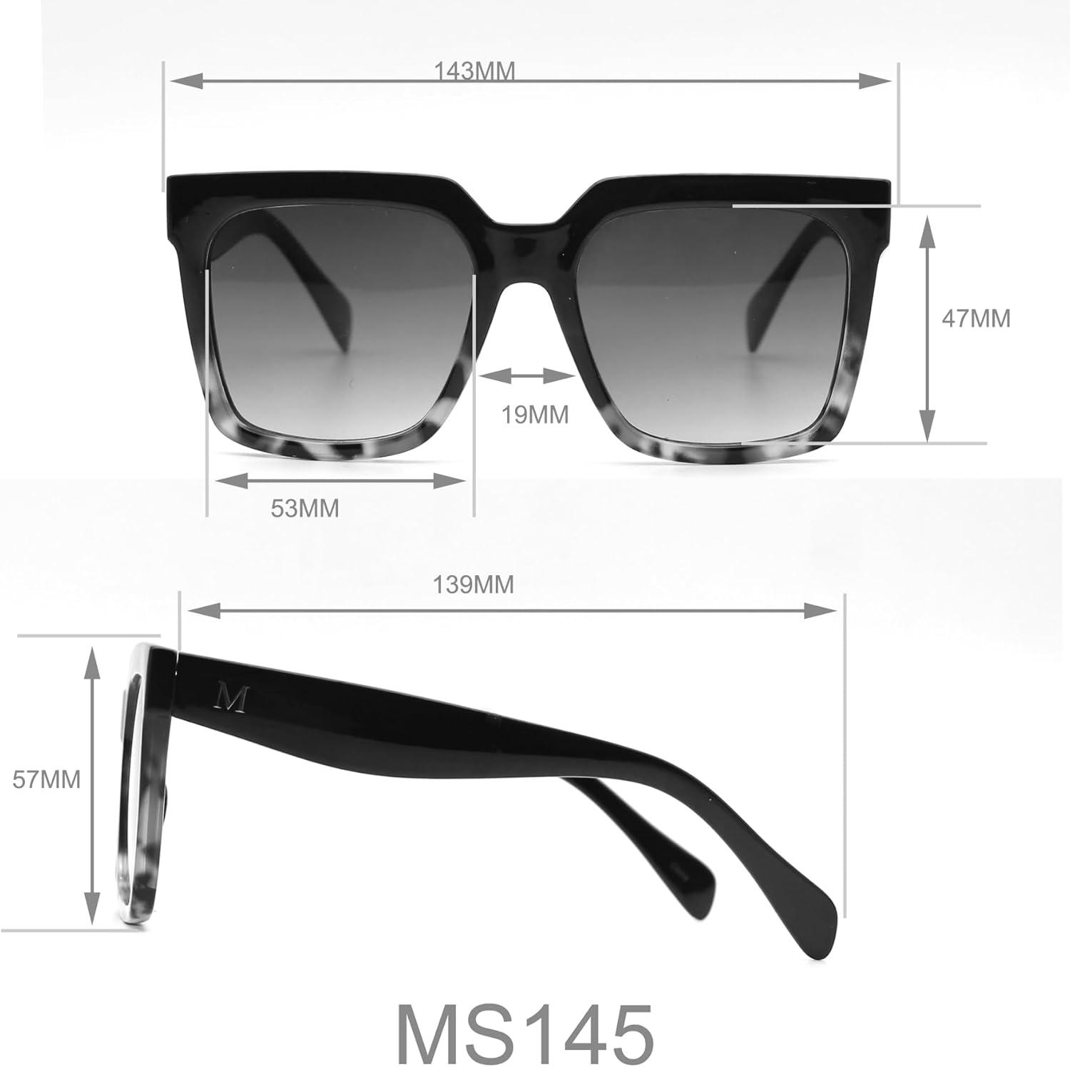 imageMartha Stewart womens Ms145 Oversized Uv400 Protective Square Sunglasses Timeless Gifts for Her 53mm Square Sunglasses