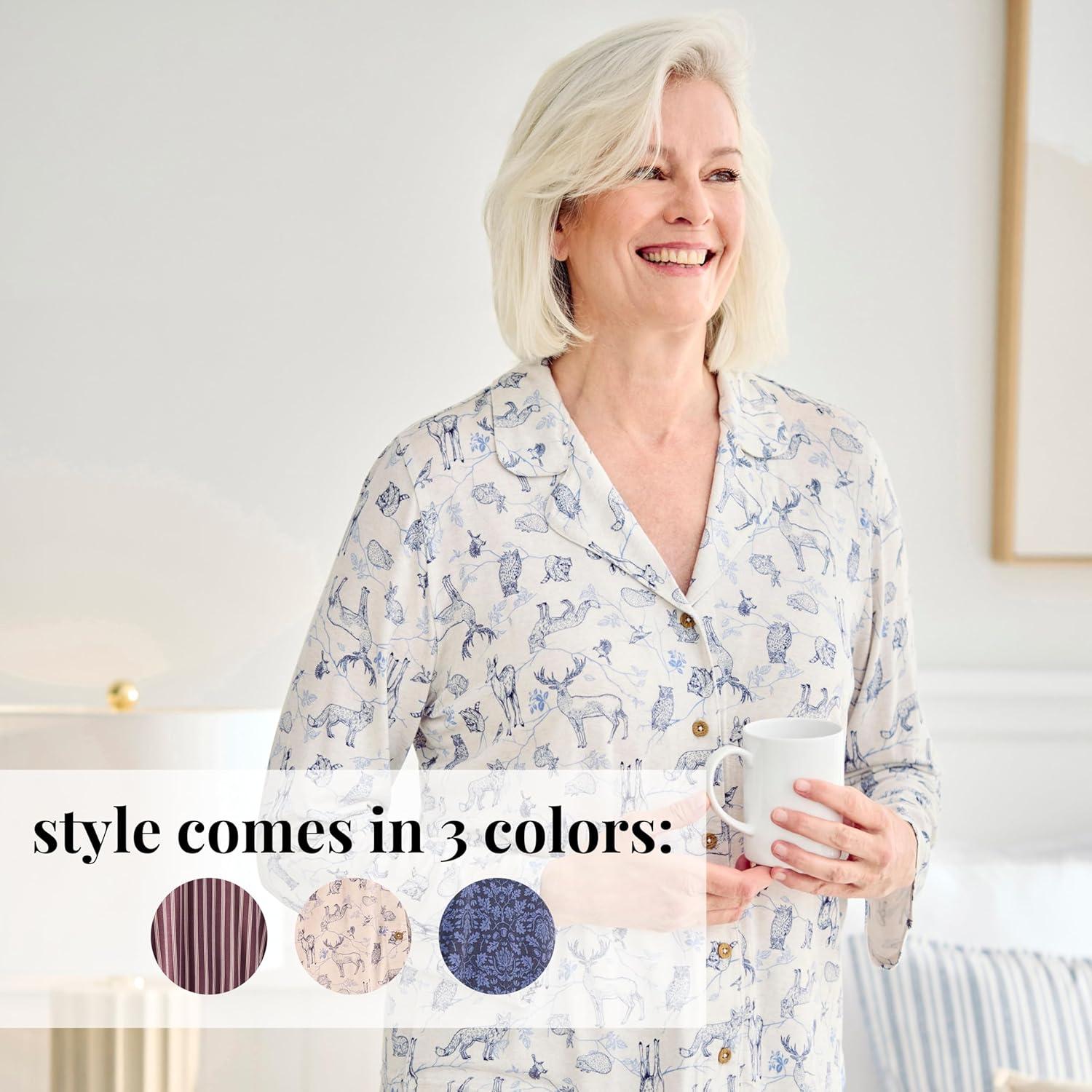 imagePeace Love amp Dreams Martha Stewart Sleepwear Womens 2 Pc Pajama Set Soft and Drapey RelaxationSoft Stripe