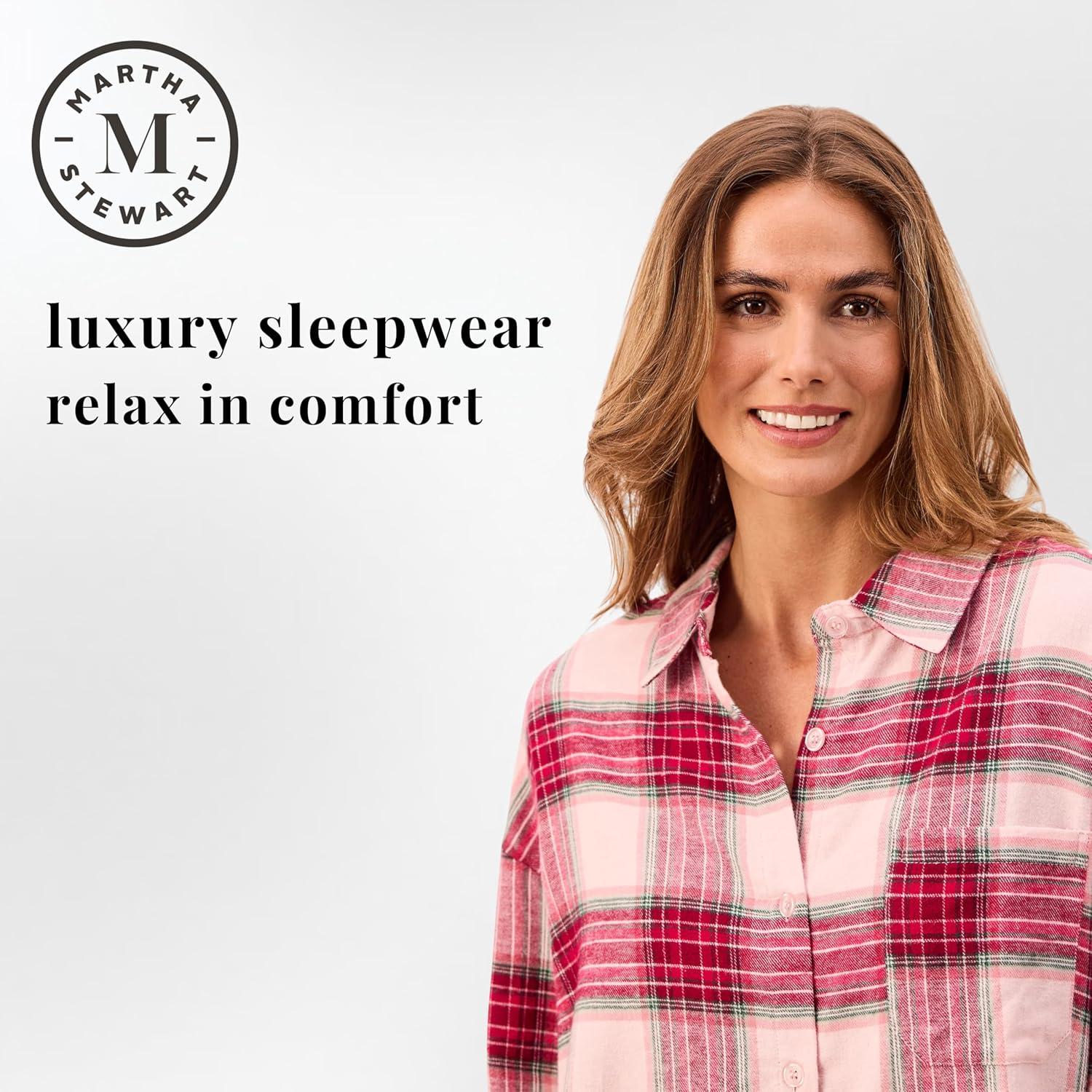 imagePeace Love amp Dreams Martha Stewart Sleepwear Womens Flannel Nighshirt Comfortable and Stylish