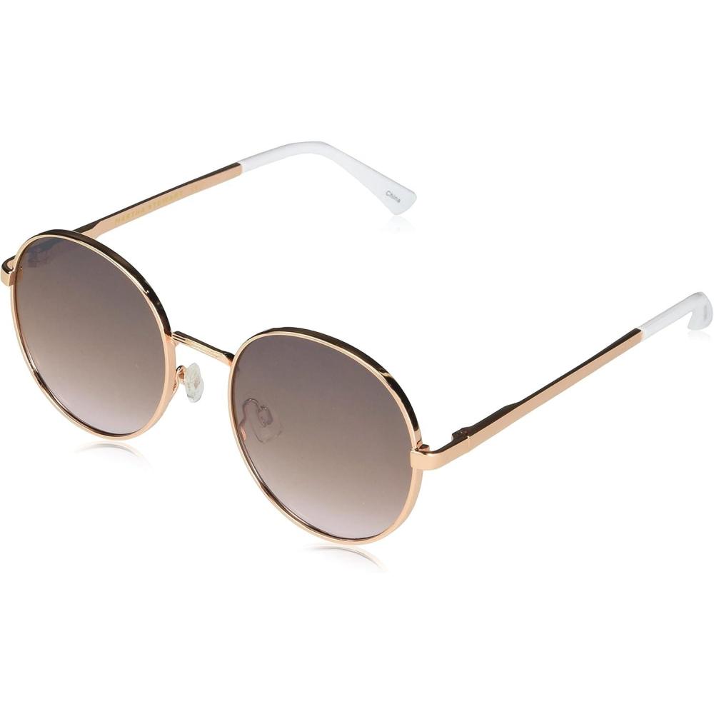 imageMARTHA STEWART Womens MS141 Vintage UV Protective Round Sunglasses Timeless Modern Gifts for Women 53 mmRose Gold and White
